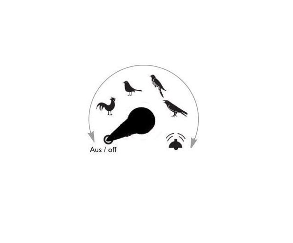 KooKoo EarlyBird schwarz, EB2002B Singvögel Vogelstimmen Wecker aus Holz