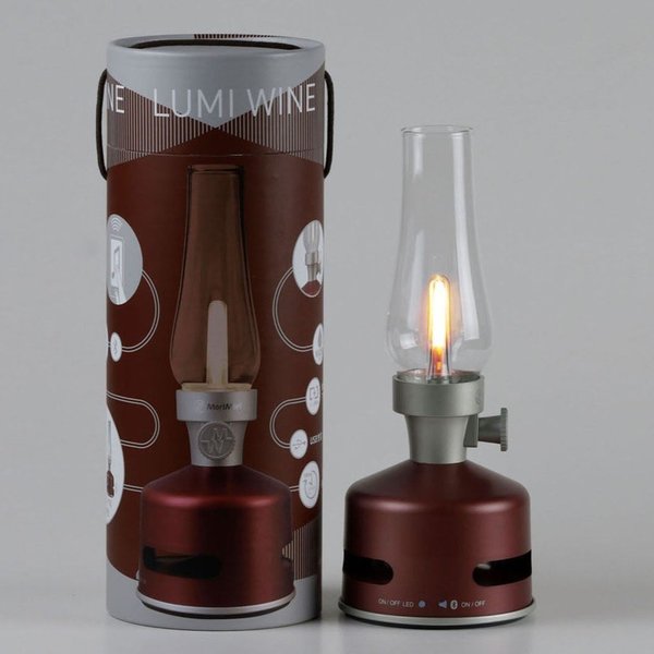 MoriMori Red Lumi Wine, raspberry-red MM1011HR LED Lampe - Design Leuchte mit Lautsprecher